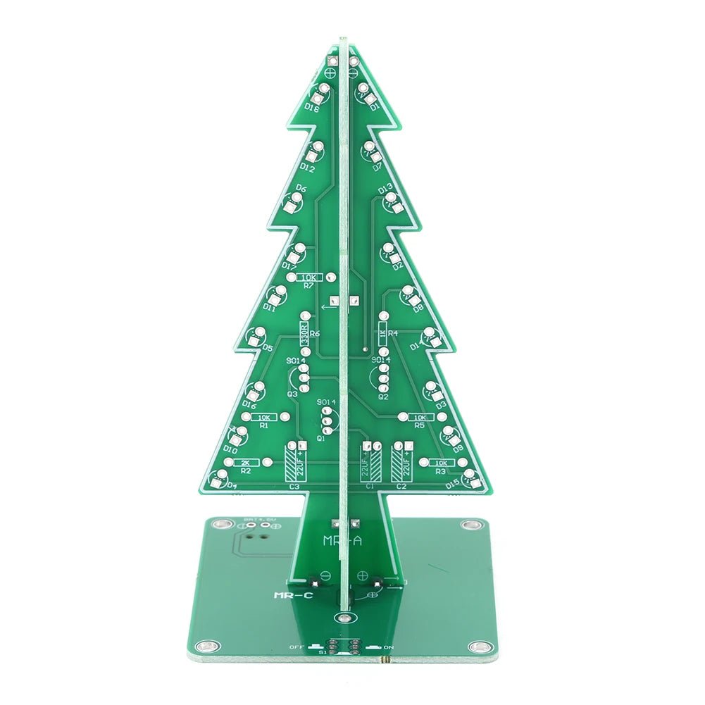 Three-Dimensional 3D Christmas Tree LED DIY Kit Red/Green/Yellow 7 Color LED Flash Circuit Board Christmas Tree Assemble Kit